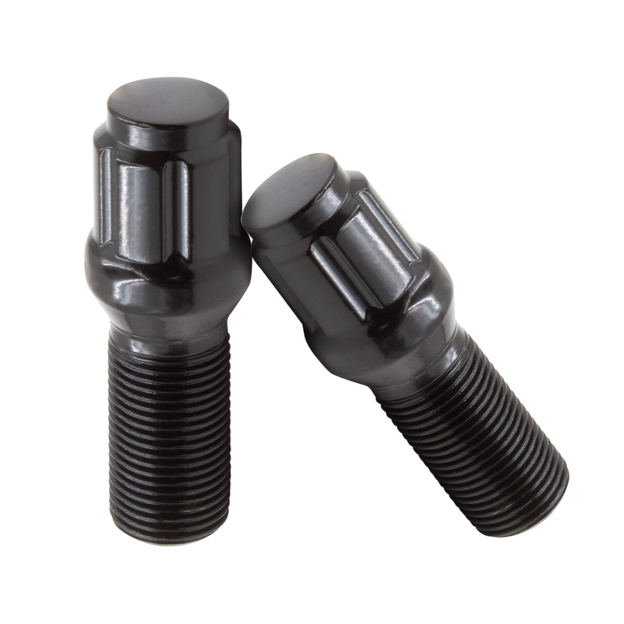 Wheel Accessories Parts Set Of 20 Black 14X1.5 Lug Bolts Locking Spline Conical Seat With 24 Mm Shank Length Small Diameter Lug