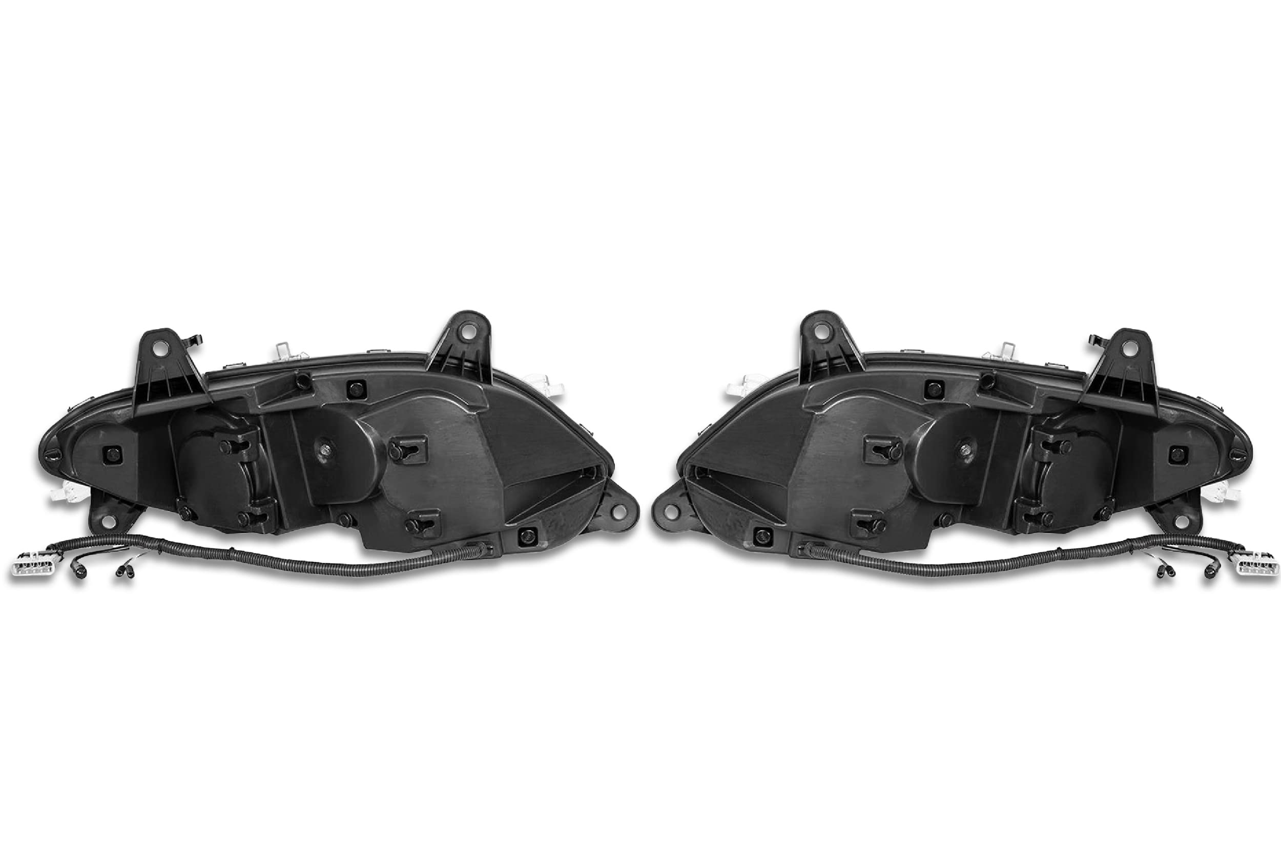 Kozak Black Led Projector Headlights With Turn Signal Position And Running Light 12V Driver And Passenger (Right And Left Side) For International Lt Lt625 2018-2021 Plus Logo, 2X 22 Wipers, Vest