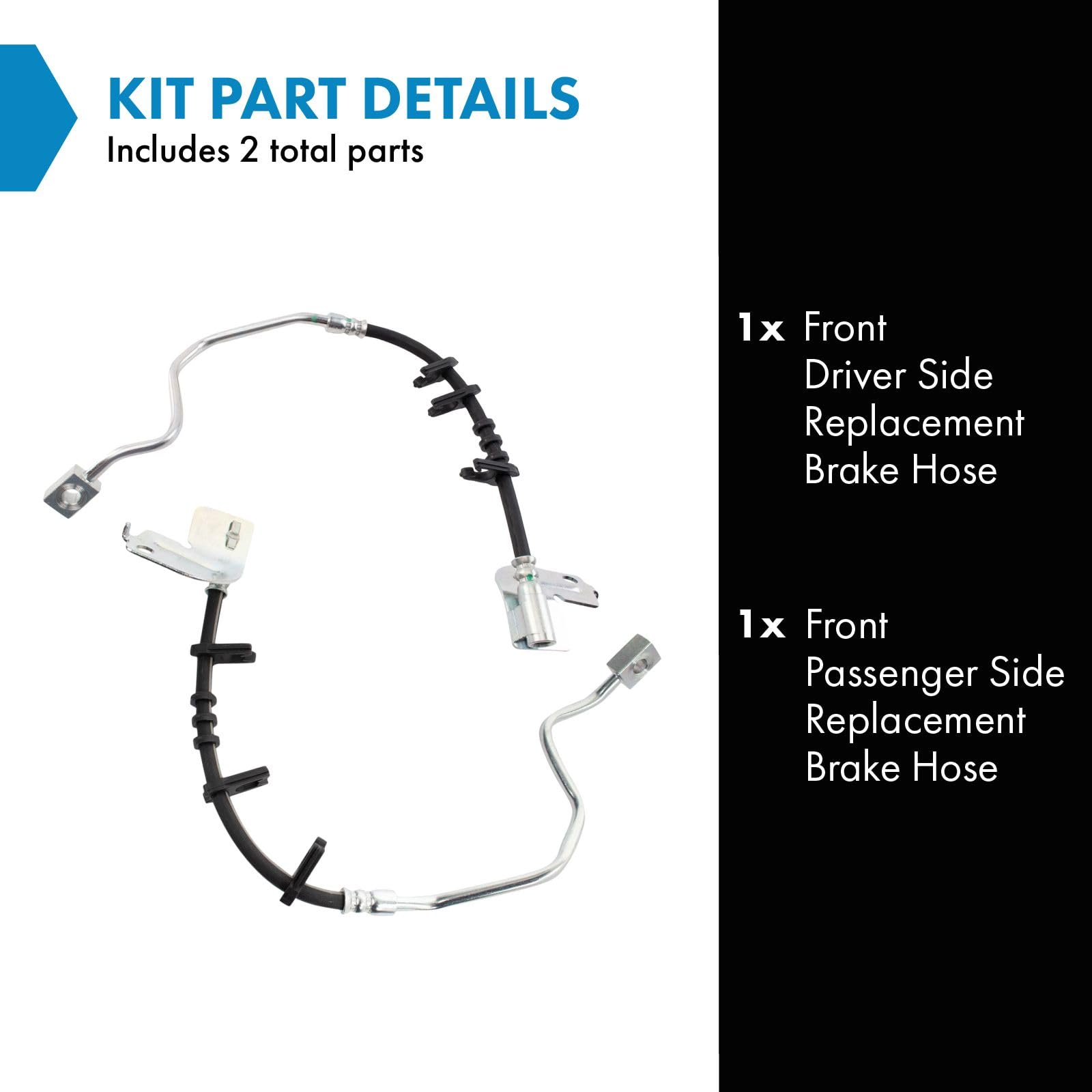 Trq Front Brake Hose Set Compatible With 2002-2005 Ford Explorer Mercury Mountaineer