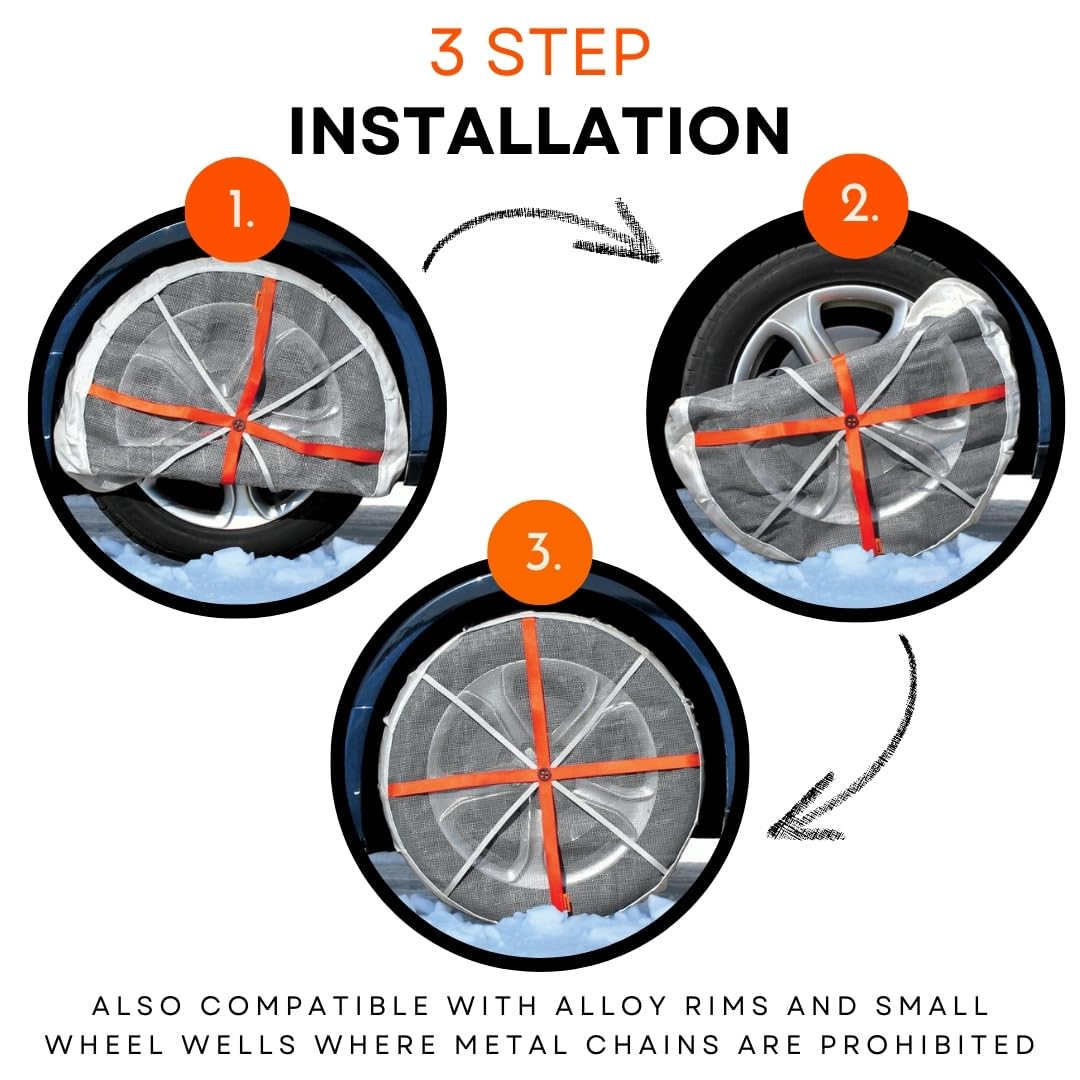 Autosock For Passenger Vehicles Hp540, Snow Socks For Tires, Pack Of 2