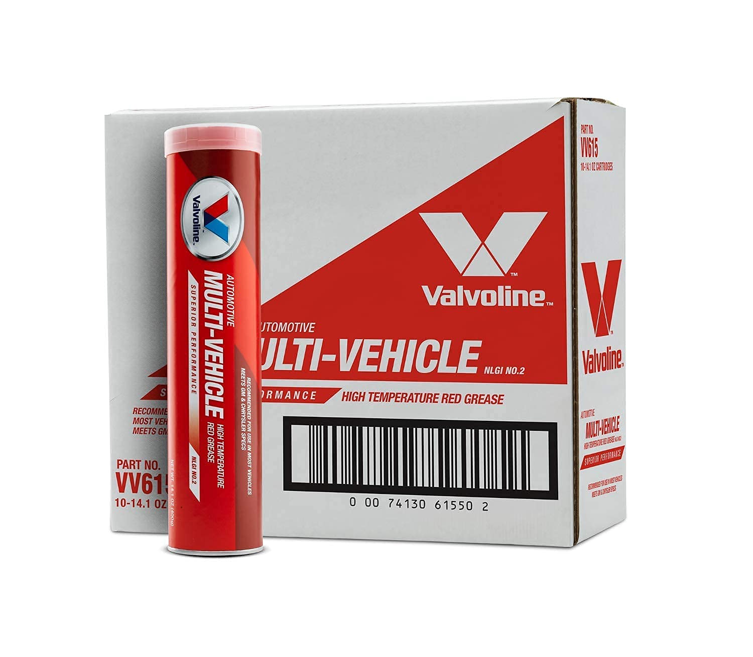 Valvoline Multi-Vehicle High Temperature Red Grease 14.1 Oz Cartridge, Case Of 10