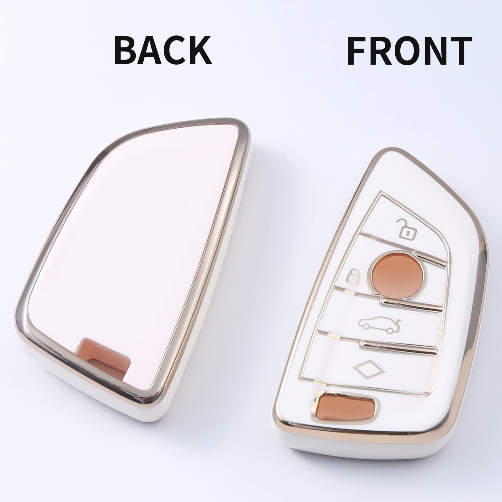 Lcxjmwkl For Bmw Key Fob Cover,Compatible With Bmw 2 5 6 7 Series X1 X2 X3 X5 X6 Smart Key Premium Soft Tpu Anti-Dust Full Protection