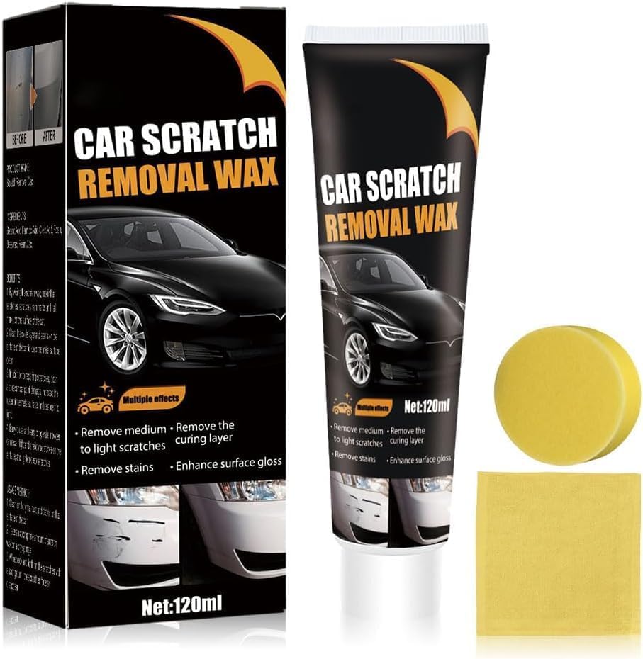 1PCS Scratch Repair Wax for Car,2024 Car Scratch Repair Paste Polishing Wax,Premium Car Scratch Remover Kit with Wipe & Sponge f