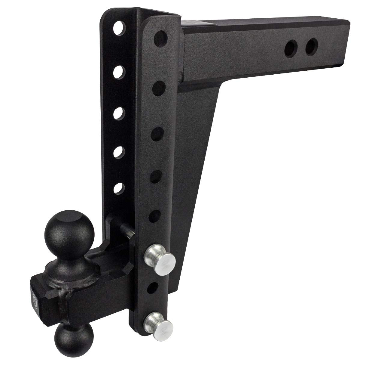 Bulletproof Hitches 2.5'' Adjustable Heavy Duty (22,000Lb Rating) 10'' Drop/Rise Trailer Hitch With 2'' And 2 5/16'' Dual Ball (
