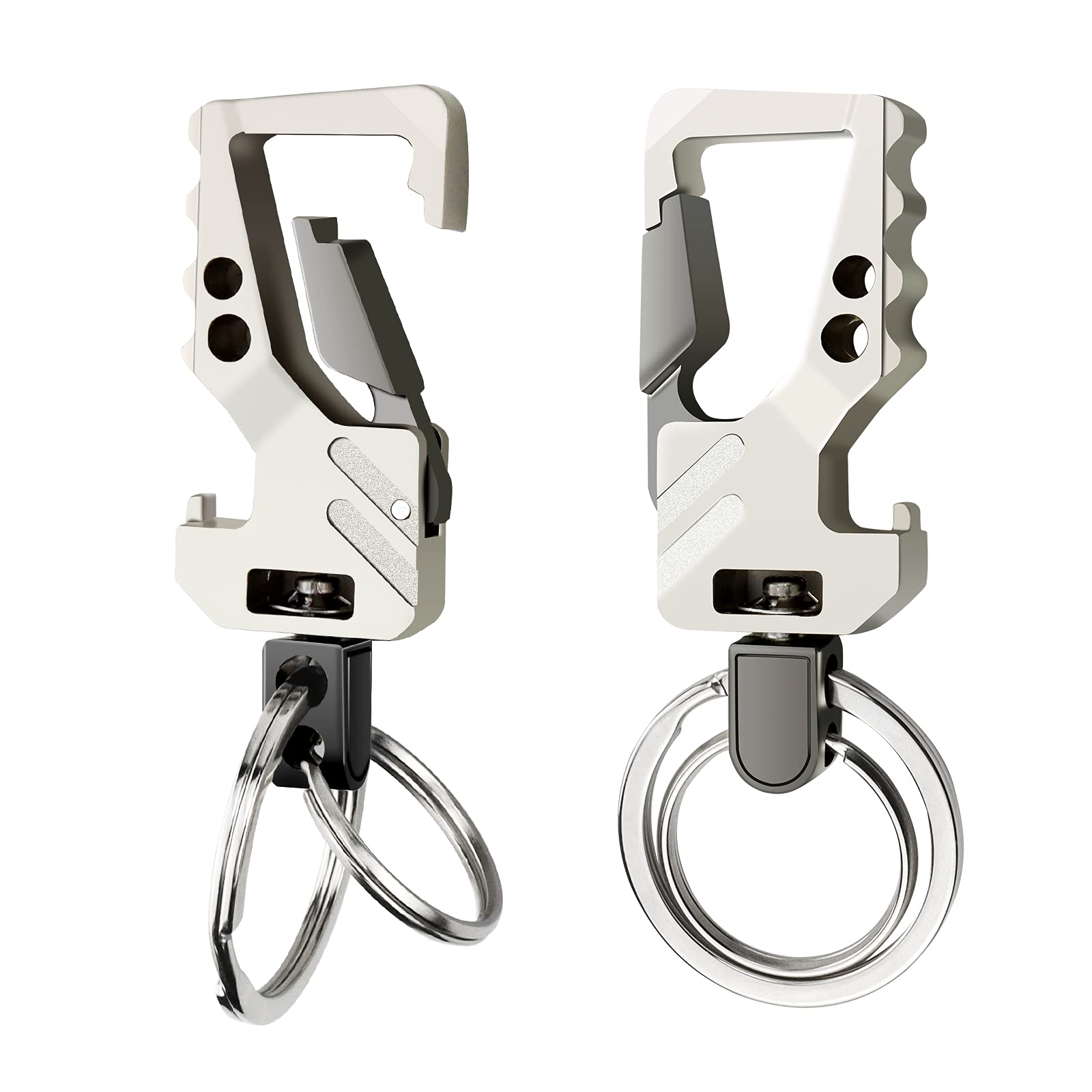 Exsun 2Pcs Keychains, Key Chains For Carabiner Keychain Car Key Chain Bottle Opener Keychain For Men And Women (Silver)