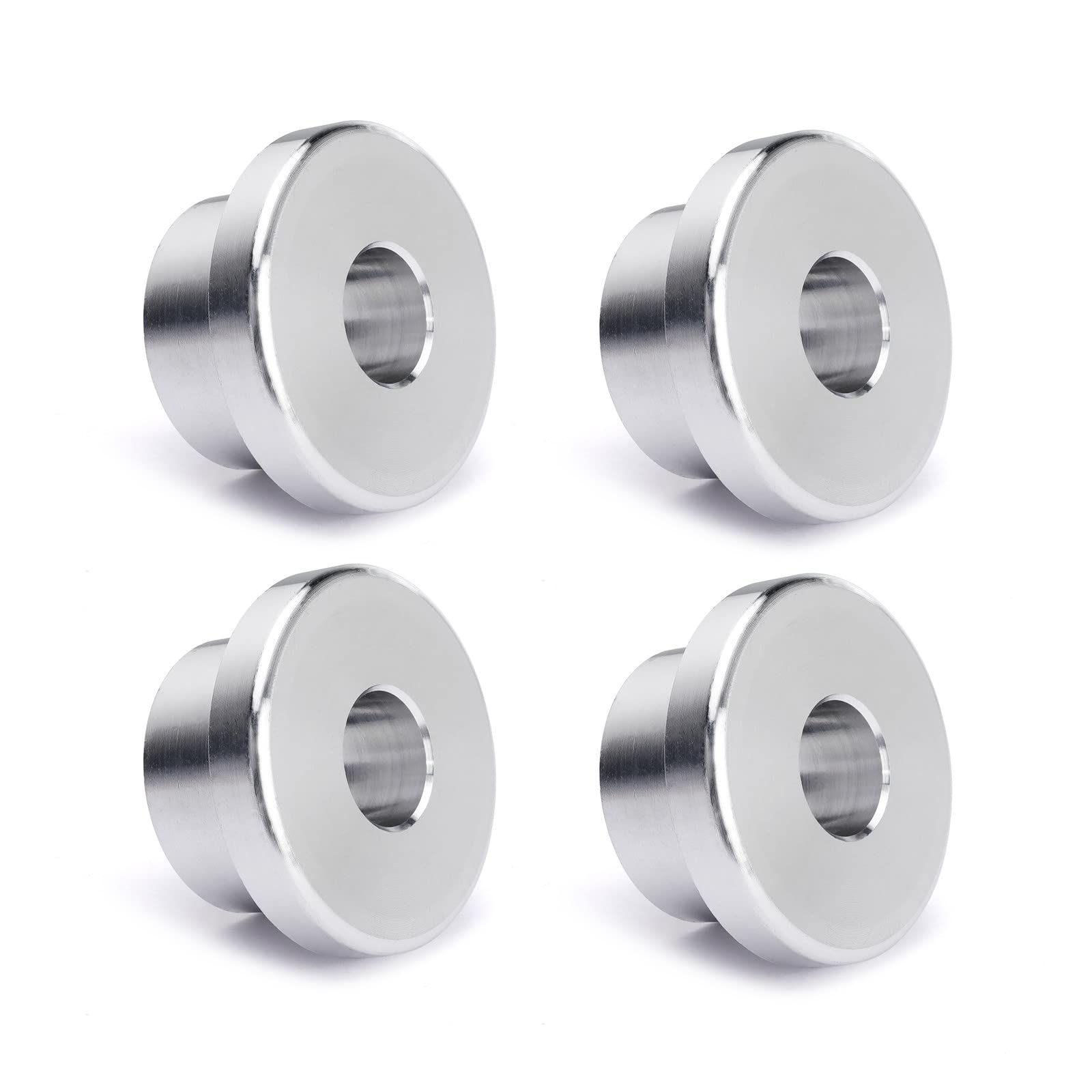 Solid Billet Handlebar Riser Bushings For Harley Softail Dyna Sportster Fxr Fx 1984-2016 (Silver)