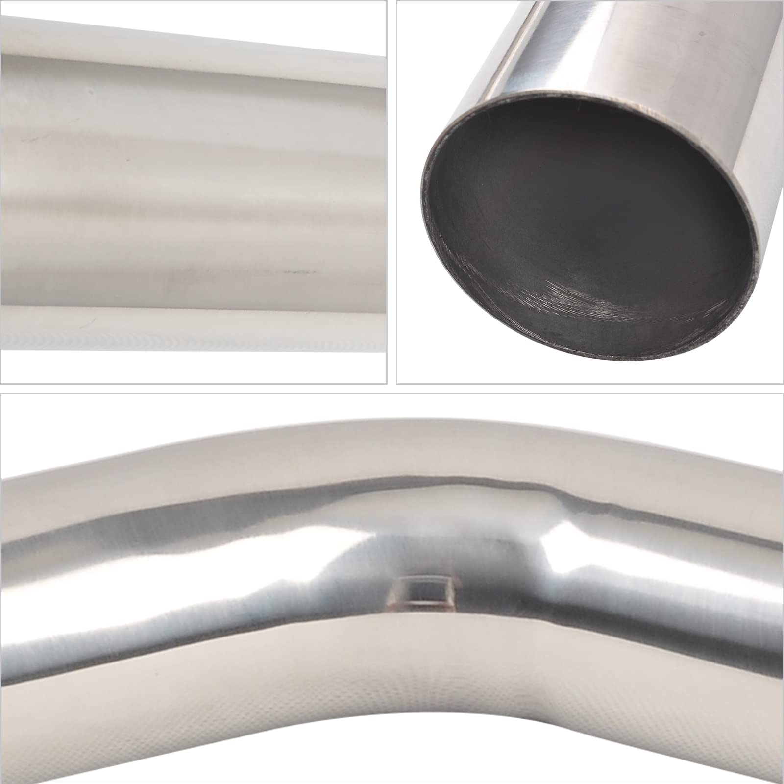 Fgjqefg 2.5 Inch 45 Degree Diy Custom Mandrel Exhaust Pipe Tube Pipe, T304 Stainless Steel, Universal Fit, 15.74 Inch End To End