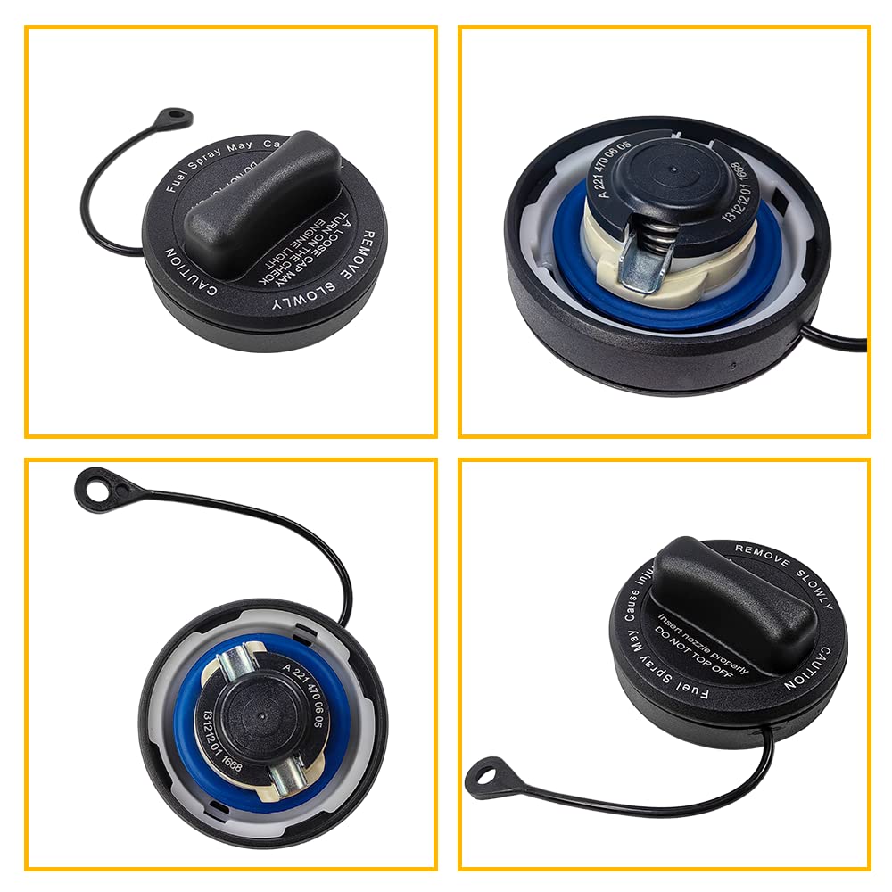 Gas Cap Fuel Tank Cap | Fit For Mercedes Benz C250 C300 C350 Cl550 Cl600 Clk350 Cls550 E350 E550 G500 S400 Sl500 Slc300 Slk300 Glk350 (C63 Cl63 Cl65 Cls63 E63 S63 S65)Amg | Oe # 2214700605, 2304700405