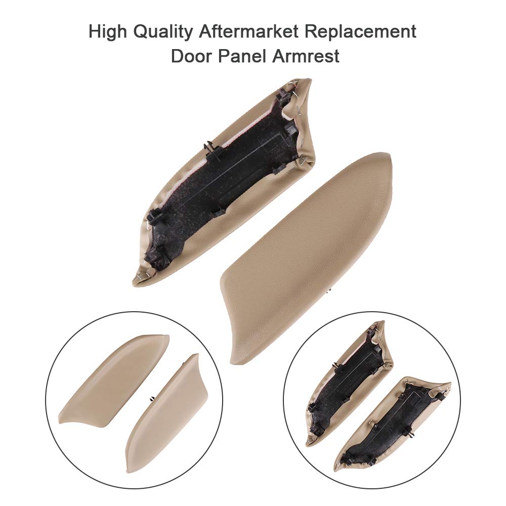 Lujuntec Front Door Panels Armrest Fits 2008-2012 For Honda For Accord Door Armrest Beige(2Pcs)