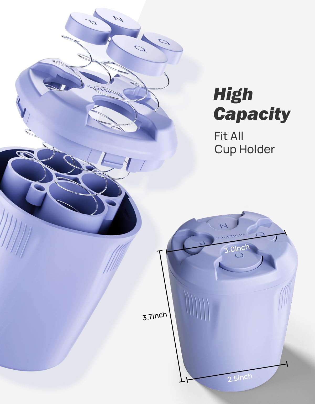 Joytutus Car Coin Holder, Universal Change Holder For Most Cars - Sort Coins (Purple), 1 Pack