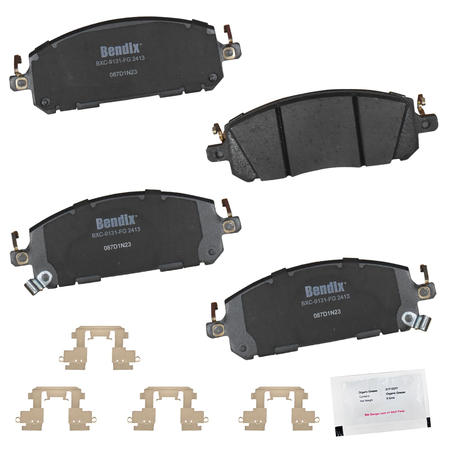 Bendix Priority1 Cfc2413 Ceramic Front Brake Pads Compatible With Infiniti Qx60 2023-2022, Mitsubishi Outlander 2023-2022, Outla