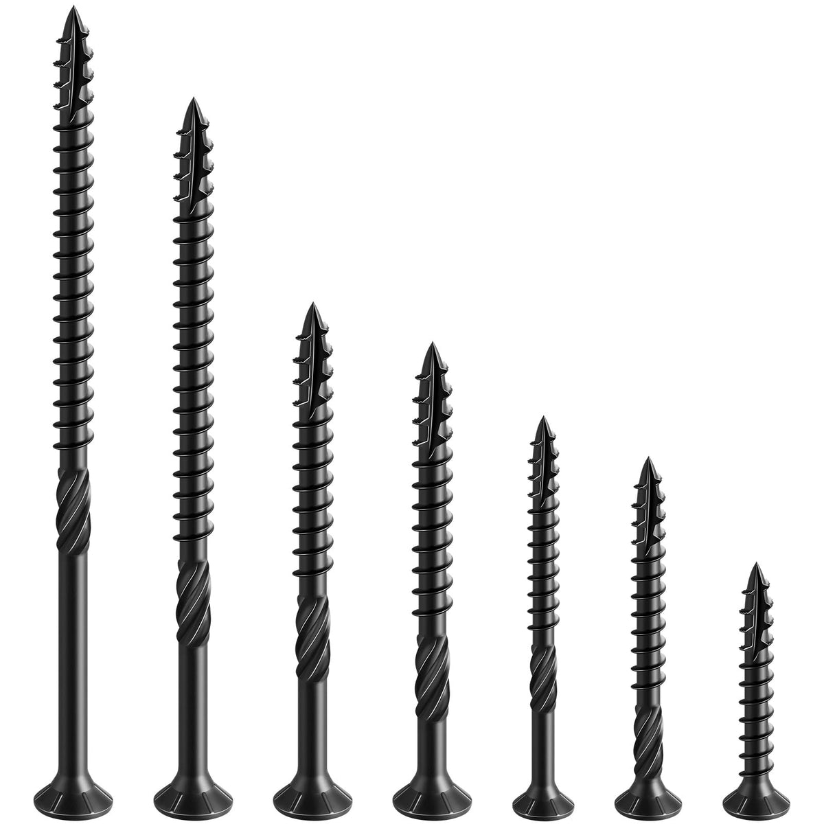 Wensilon Black Deck Screws Kit #8#10 Exterior Wood Screws Kit, Rust Resistant Epoxy Coated, Bronze, T25 Star Bit