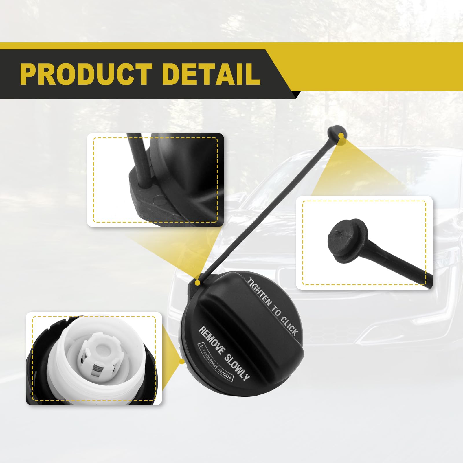 Gas Cap, Fuel Cap Compatible With Honda Civic, Accord, Crosstour, Fit, Pilot, Crv, Odyssey, Insight, Hrv,Replaces 17670 T3W,A01,