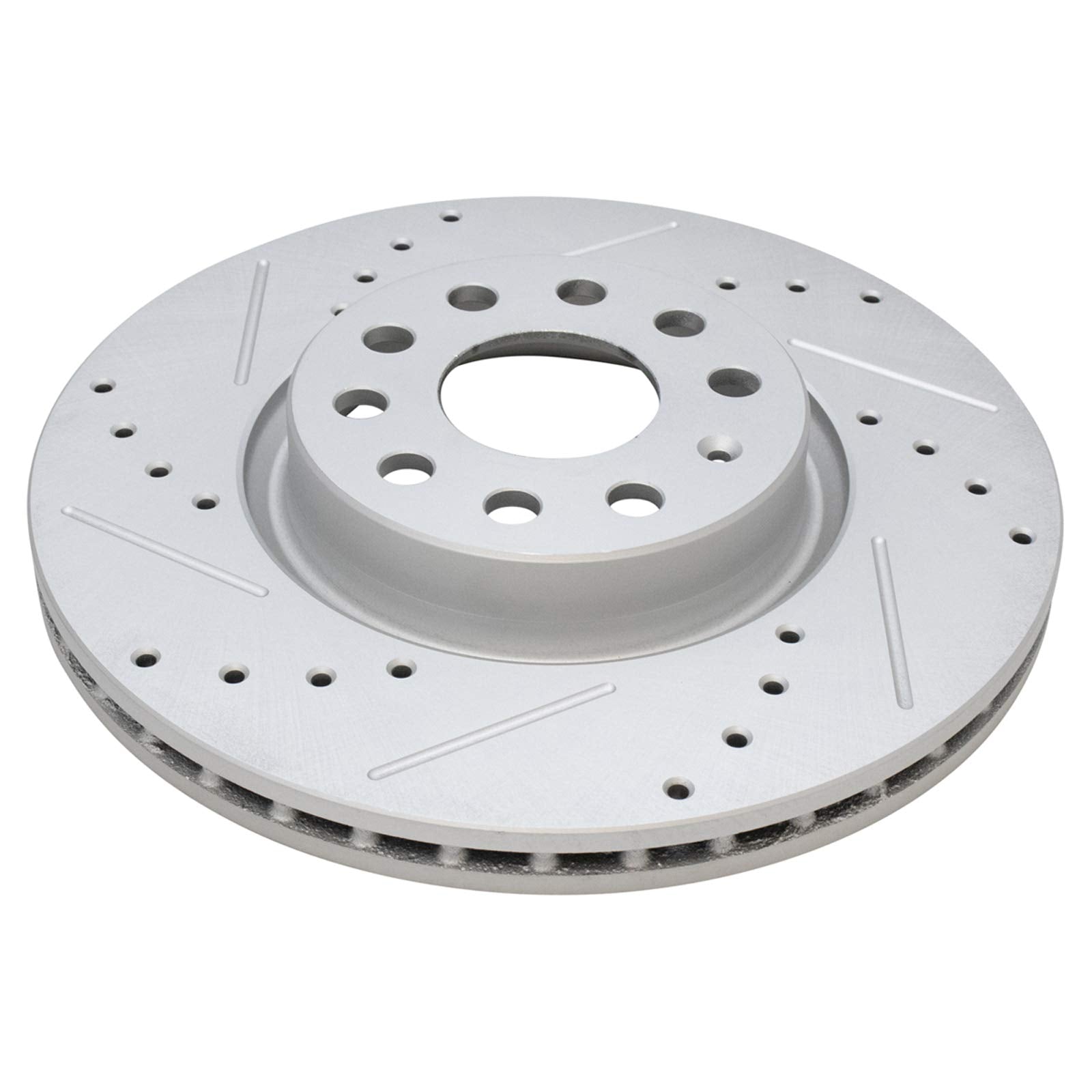 Trq Front Performance Brake Rotor Drilled Slotted Pair Set For A3 / A3 Quattro/Beetle/Cc/Eos/Golf/Golf Attack/Gti/Jetta/Passat /