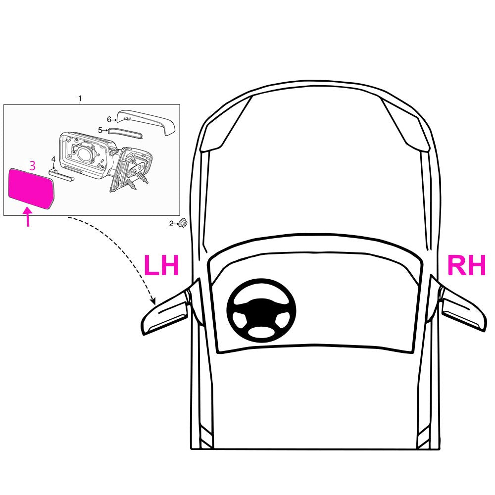 PIT66 View Mirror Glass with Turn Signal, Compatible with 2011-2014 Ford F150 Left Side Mirror Non-Heated BL3Z17K707A