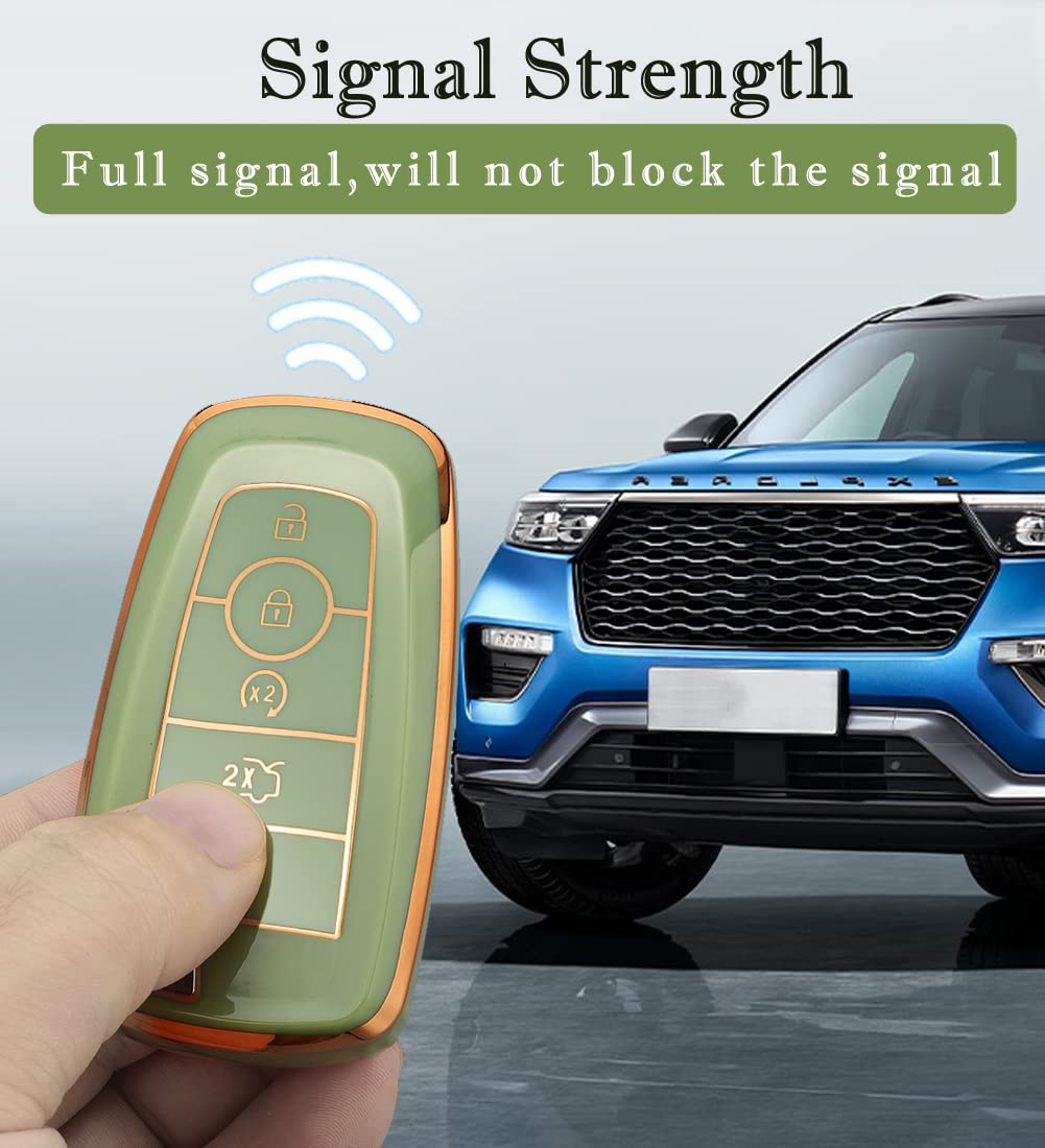 For Ford Key Fob Cover, Premium Soft Tpu Full Protection Key Fob Case For Ford Lincoln Fusion Mustang F150 F250 Edge Explorer Es