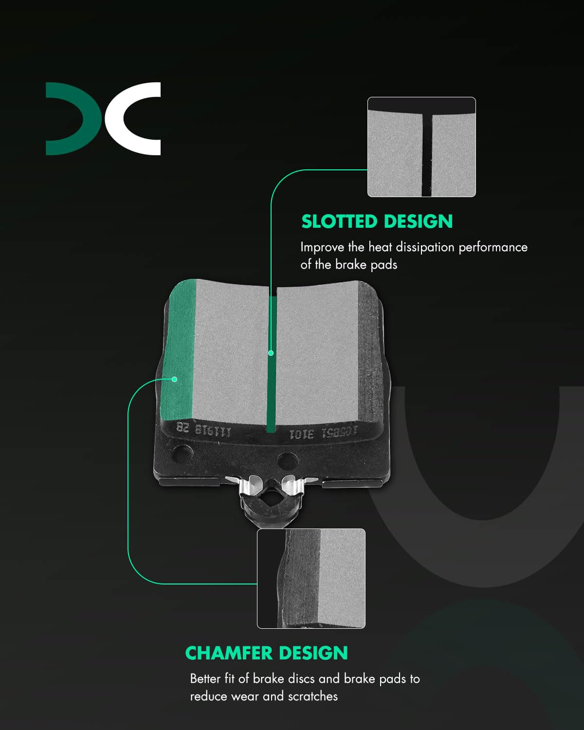 SCITOO Disc Brake Pads Kits D779-7647 Semi Metallic Rear Brake Pads Set Fit For Chrysler For Crossfire 2004-2008,For Mercedes-Be