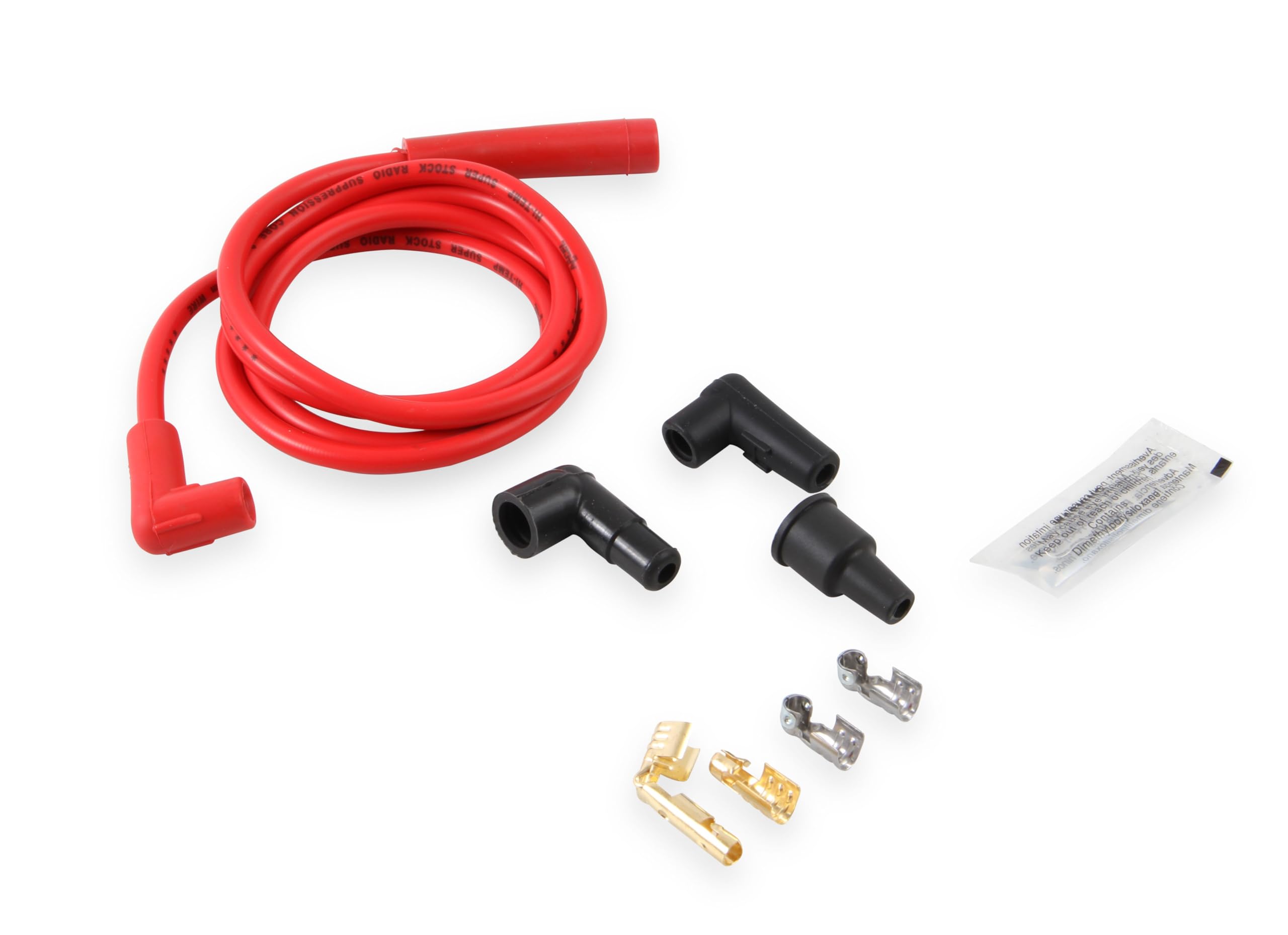 Accel 170500R Single Wire Replacement Kit - Straight And 90° Spark Plug Boots - Universal - Red