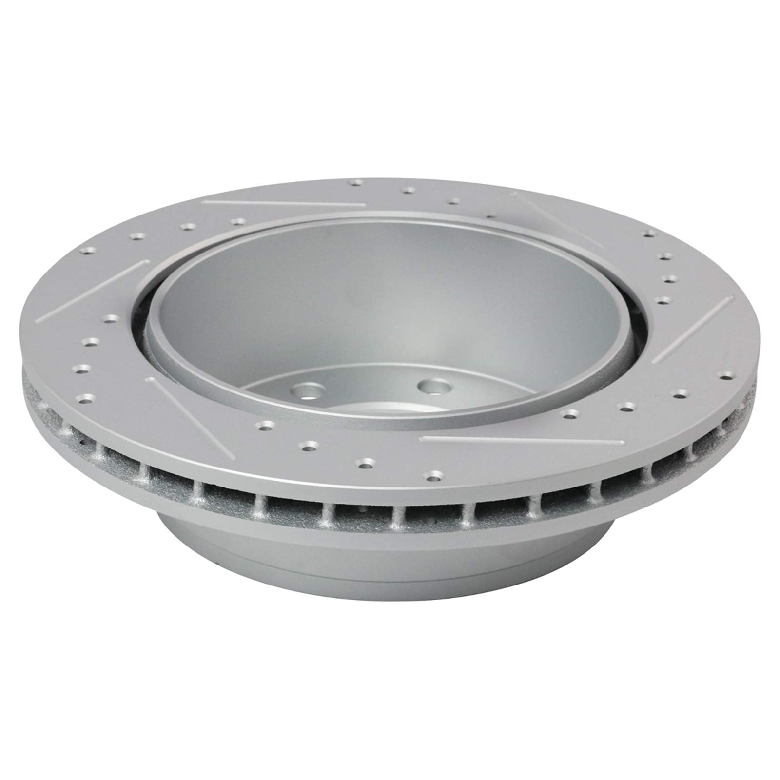 Trq Rear Performance Brake Rotors Set Premium G-Coated Cross Drilled & Slotted Compatible With 2008-2023 Chevrolet Express 2500