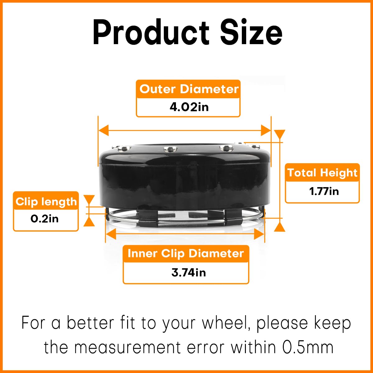 steel.frame.motor 102mm Wheel Center Caps - Aluminum, Black, 4 Pack, ST14362SVx4, 4.02 inches Replacement for Mayhem Wheels