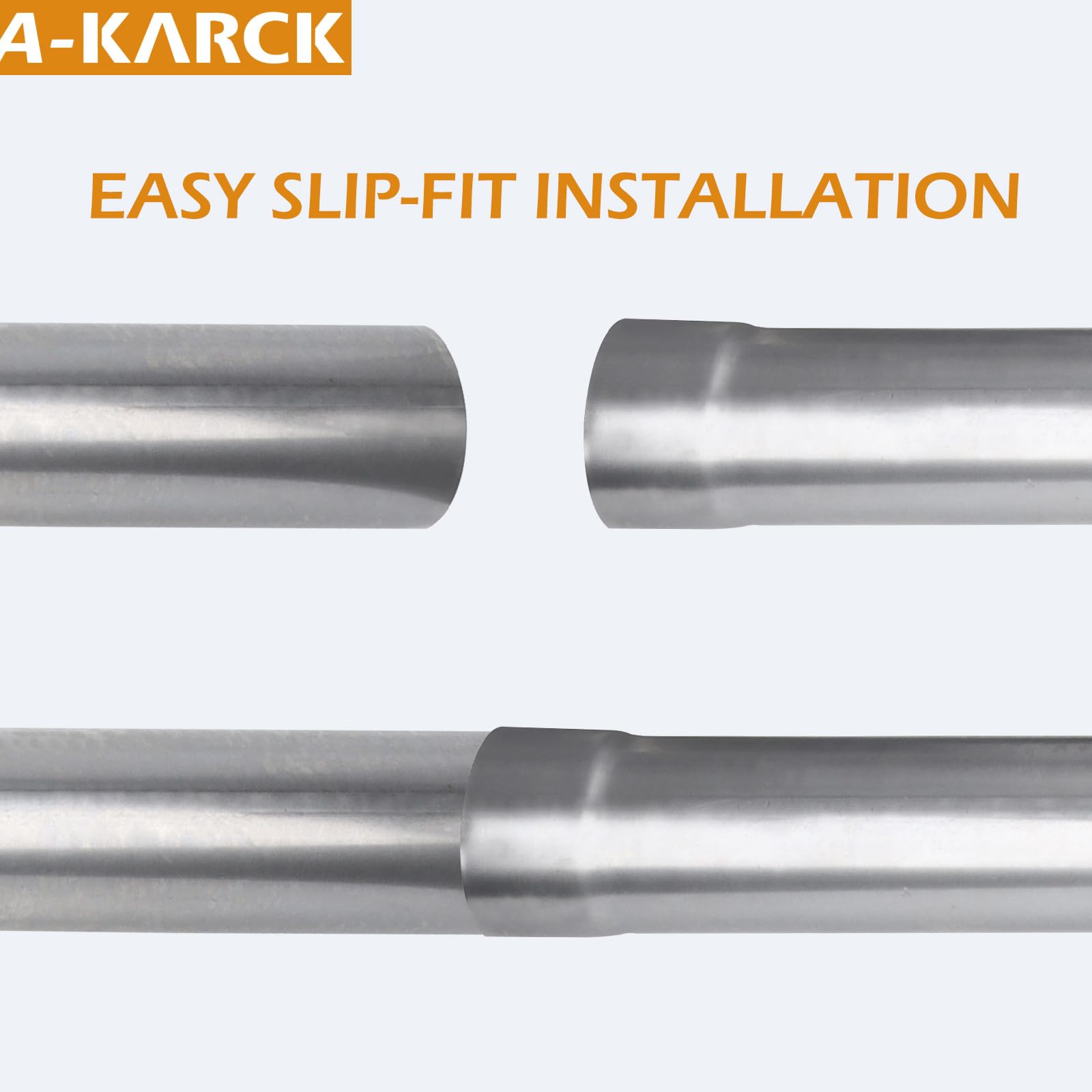 A-Karck Straight Exhaust Pipe 3'' Od, Mild Steel 30'' Long Mandrel Exhaust Tube, Custom Your Own Exhaust System