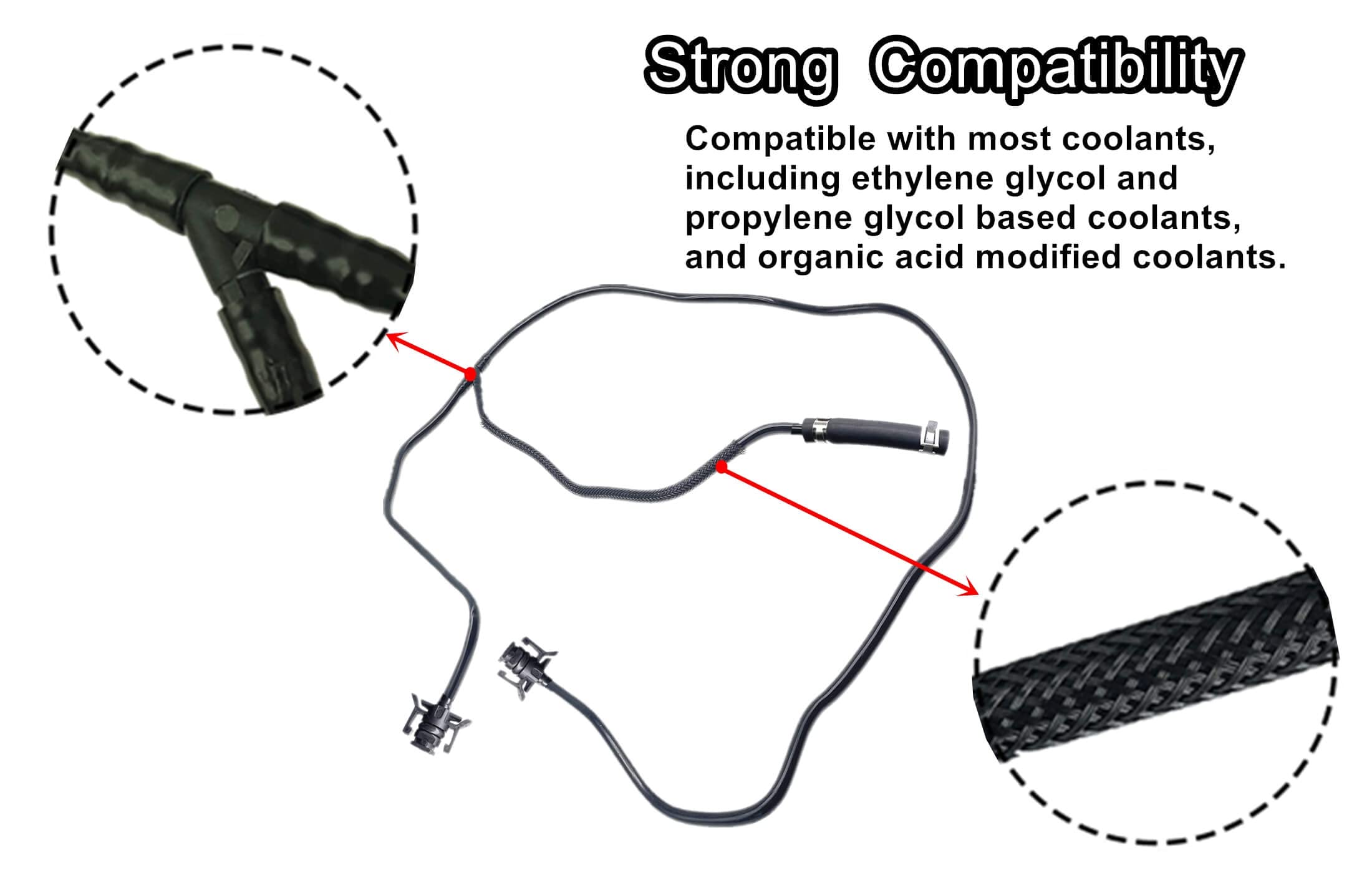 Radiator Coolant Reservoir Hose Fits For Ford Focus 2.0L L4 2012 2013 2014 2015 2016 2017 2018 Engine Coolant Overflow Hose, Hos