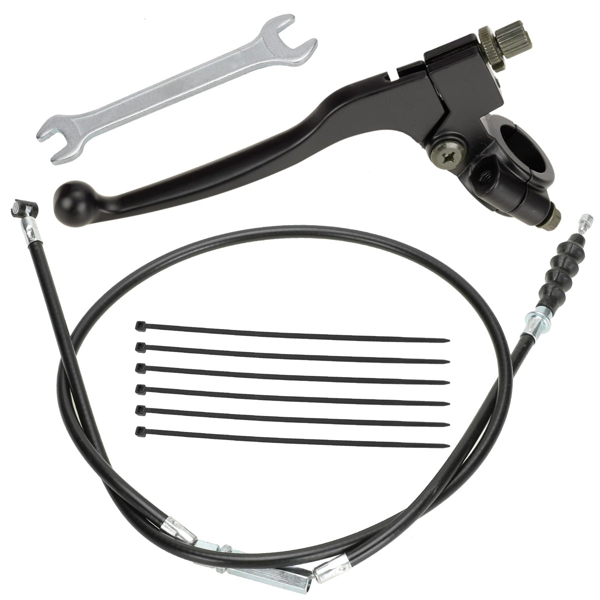Yoxufa 7/8'' Left Clutch Lever Handle Cable For Ssr 50Cc 70Cc 90Cc 110Cc 125Cc 150Cc Apollo Rfz Dbx18 Taotao Db17 Db27 Coolster M-125 Baja X-Pro Thumpstar Kayo Xmotos Chinese Pit Dirt Bike Parts Black