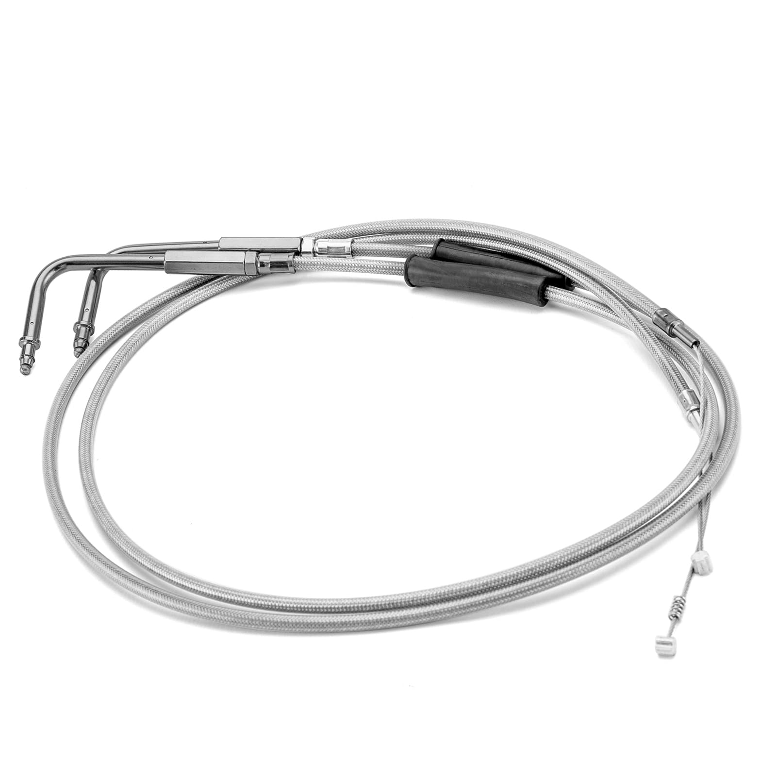 Mofun Extended Length 44'' Throttle and Idle Cable Kit Compatible with Harley Sportster XL 883 1200 Softail Dyna, Stainless Stee