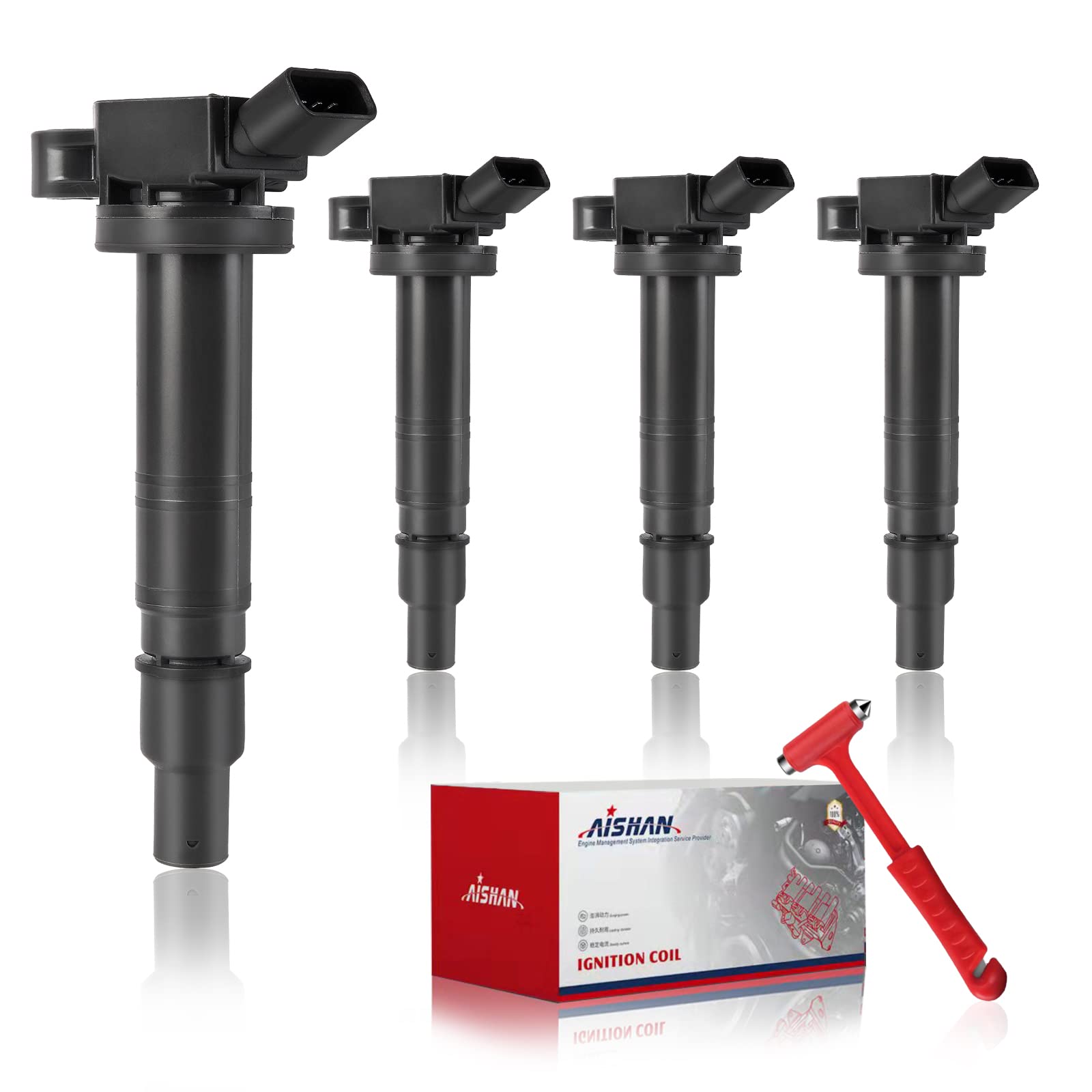 Aishan Set Of 4 Ignition Coil Pack Compatible With Toyota 4Runner Camry Fj Cruiser Matrix Solara Tacoma Tundra, Scion Xb, Lexus