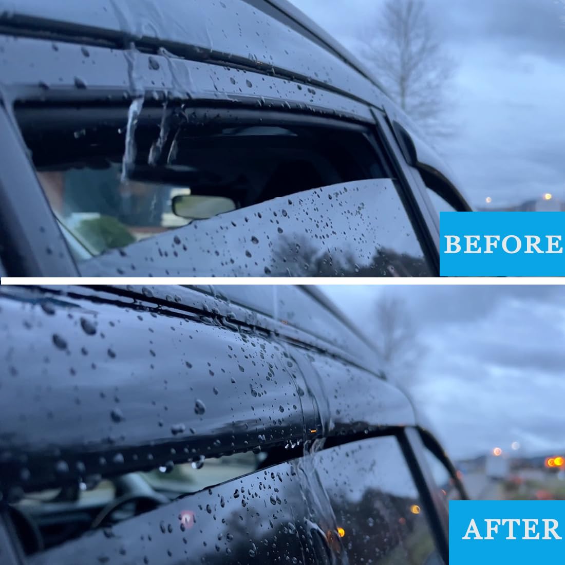 In-Channel Window Deflectors For Dodge Ram 1500 2019-2025 Crew Cab, Rain Guards Window Visors Vent Deflector Sun Shade, Truck Ac