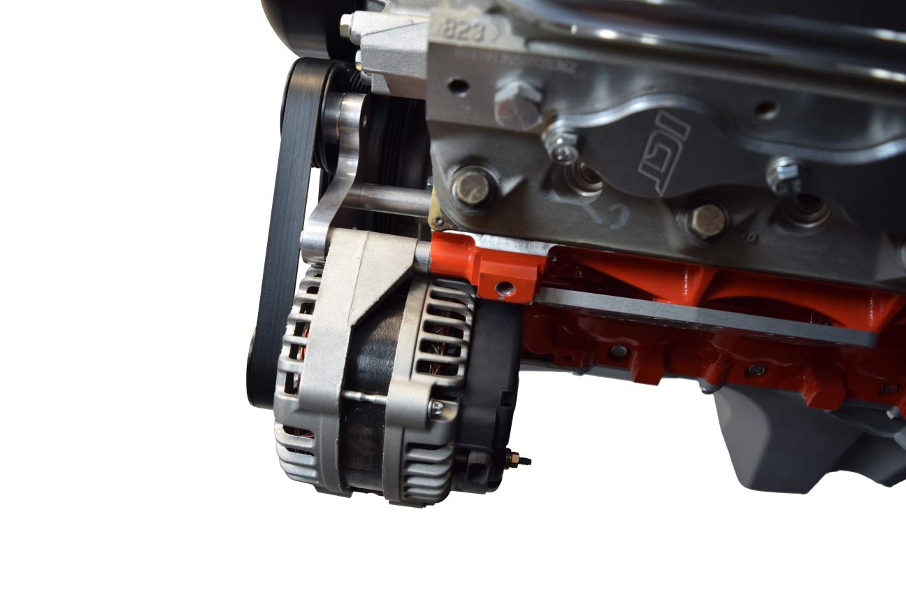ICT Billet LS Billet Alternator Bracket Low Mount Compatible with Chevy Corvette American Made CNC Machined Aluminum 5.7L 6.0L 6