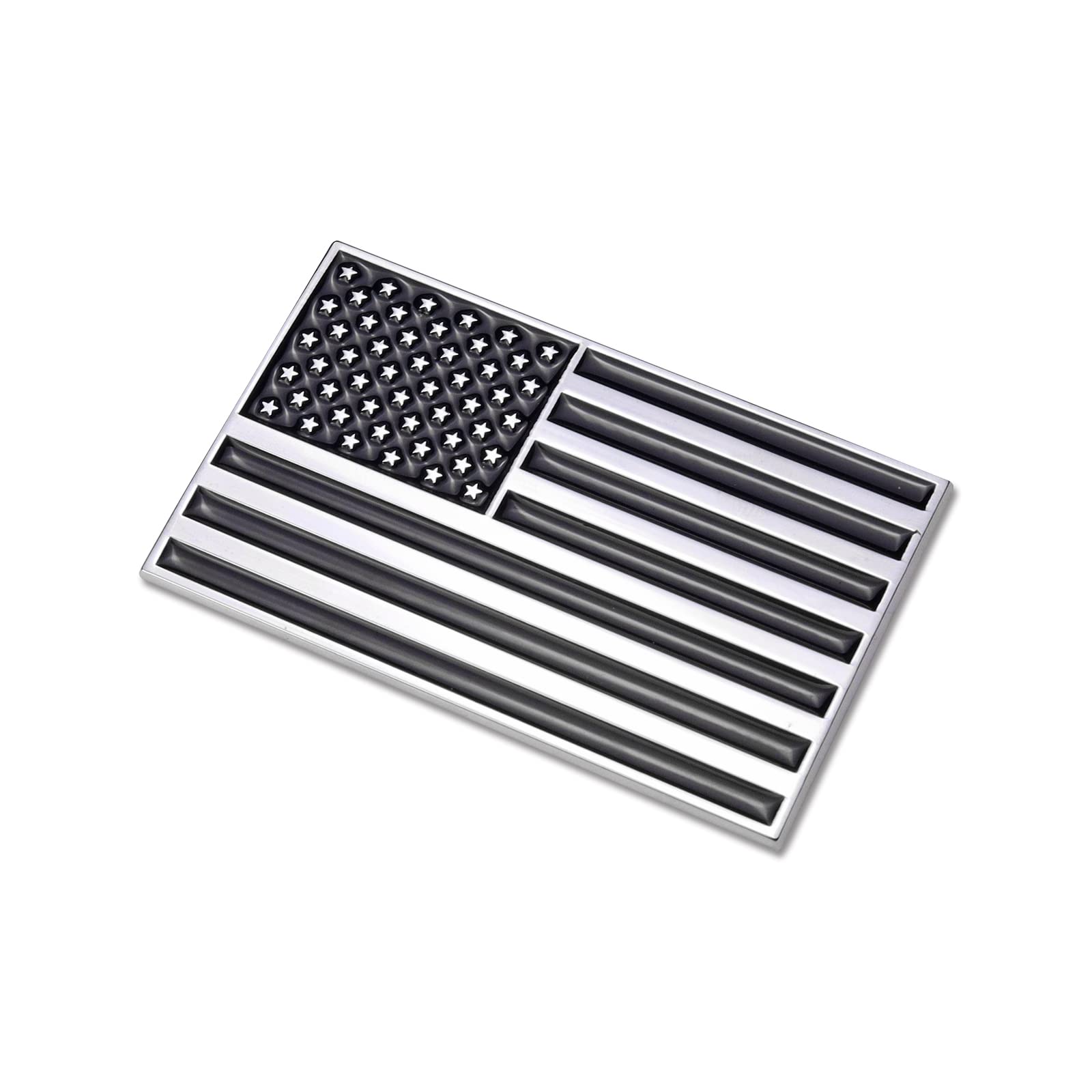 3D Black American Flag Metal Car Sticker, 3.15'' X 2'' Usa Flag Decal, Zinc Alloy Emblem For Truck, Car, Motocycle, Boat (Black)