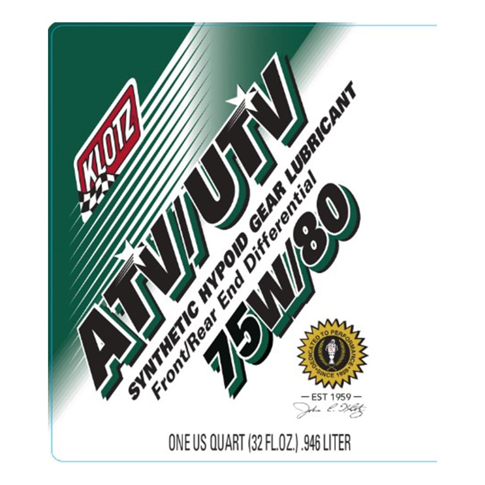 Klotz ATV UTV SXS 75W-80 Front & Rear End Differential Fluid Synthetic Klotz Oil Lubricant - 32 Ounce | Side by Side Transmissio