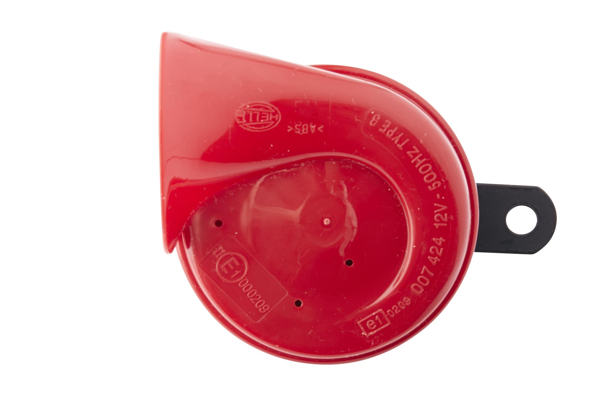 Hella 007424011 Red Trumpet High-Tone Horn With Bracket, 12 V, 500 Hz (Universal Fit)