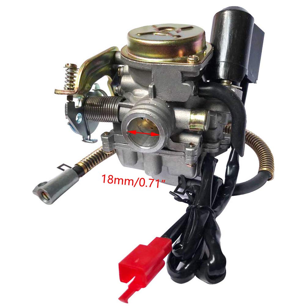 Gy6 50Cc 49Cc Carburetor With Electric Choke For 4 Stroke Scooter Moped 139Qma 139Qmb Taotao Engine Pd18J Carb With Intake Manifold Air Filter Kit