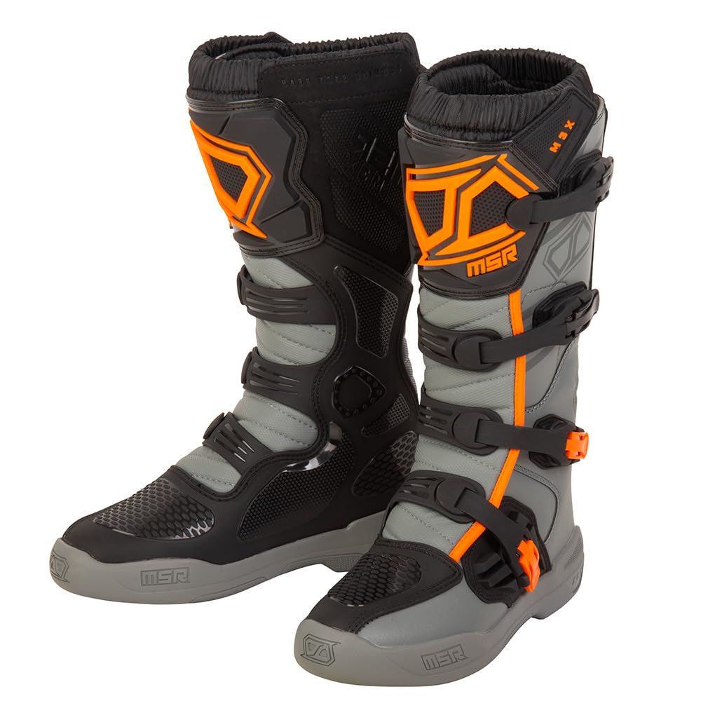 Msr M3X Motocross Boot (9, Grey/Orange)