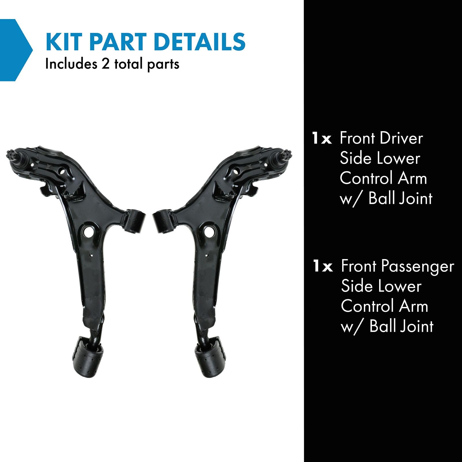 Trq Front Lower Control Arm With Ball Joint Set Compatible With 1993-1997 Nissan Altima