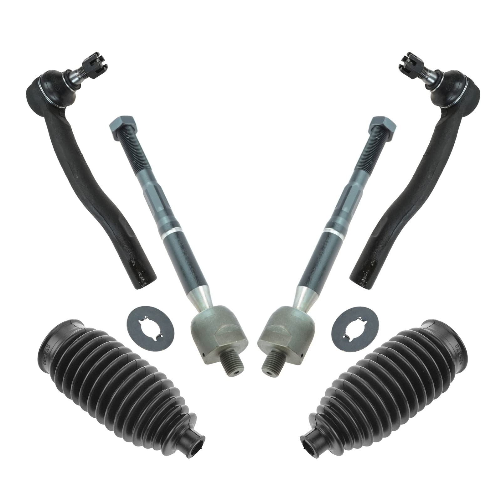 Trq Front Steering Kit Steering Rack & Pinion Bellow Tie Rod Compatible With 2001-2003 Toyota Highlander