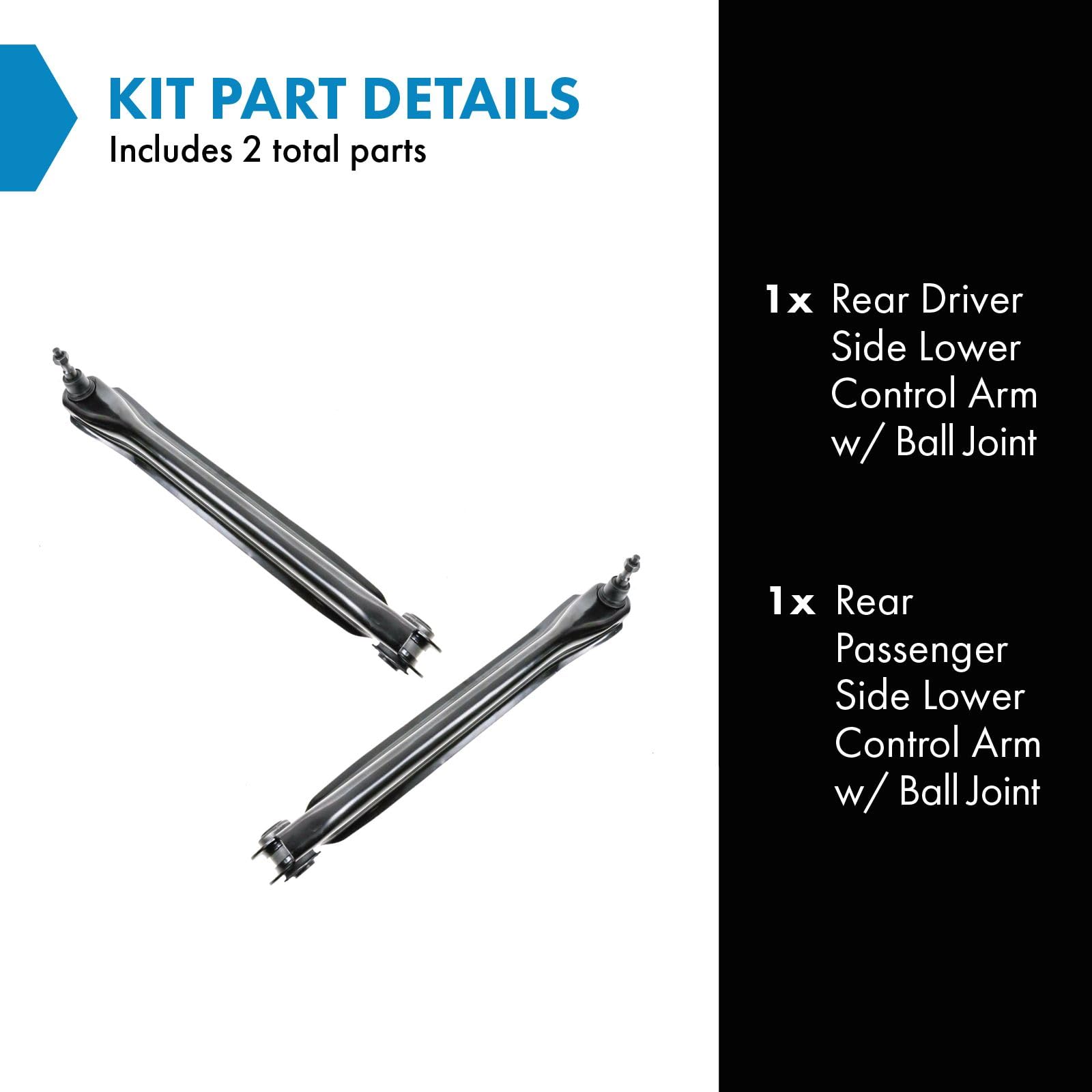 Trq Rear Lower Control Arm With Ball Joint Set Compatible With 2001-2008 Ford Escape 2001-2006 Mazda Tribute 2005 Mercury Marine