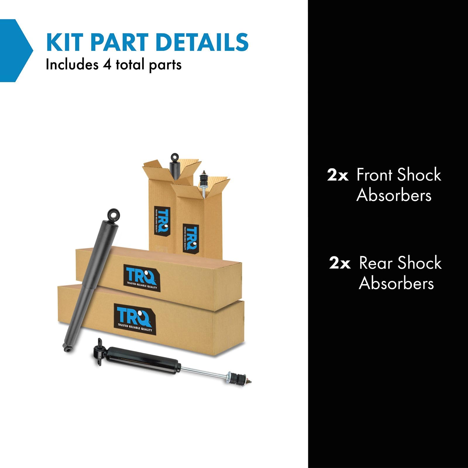 Trq Front And Rear Shock Absorber Set Compatible With 1984-1995 Toyota Pickup 1993-1998 T100