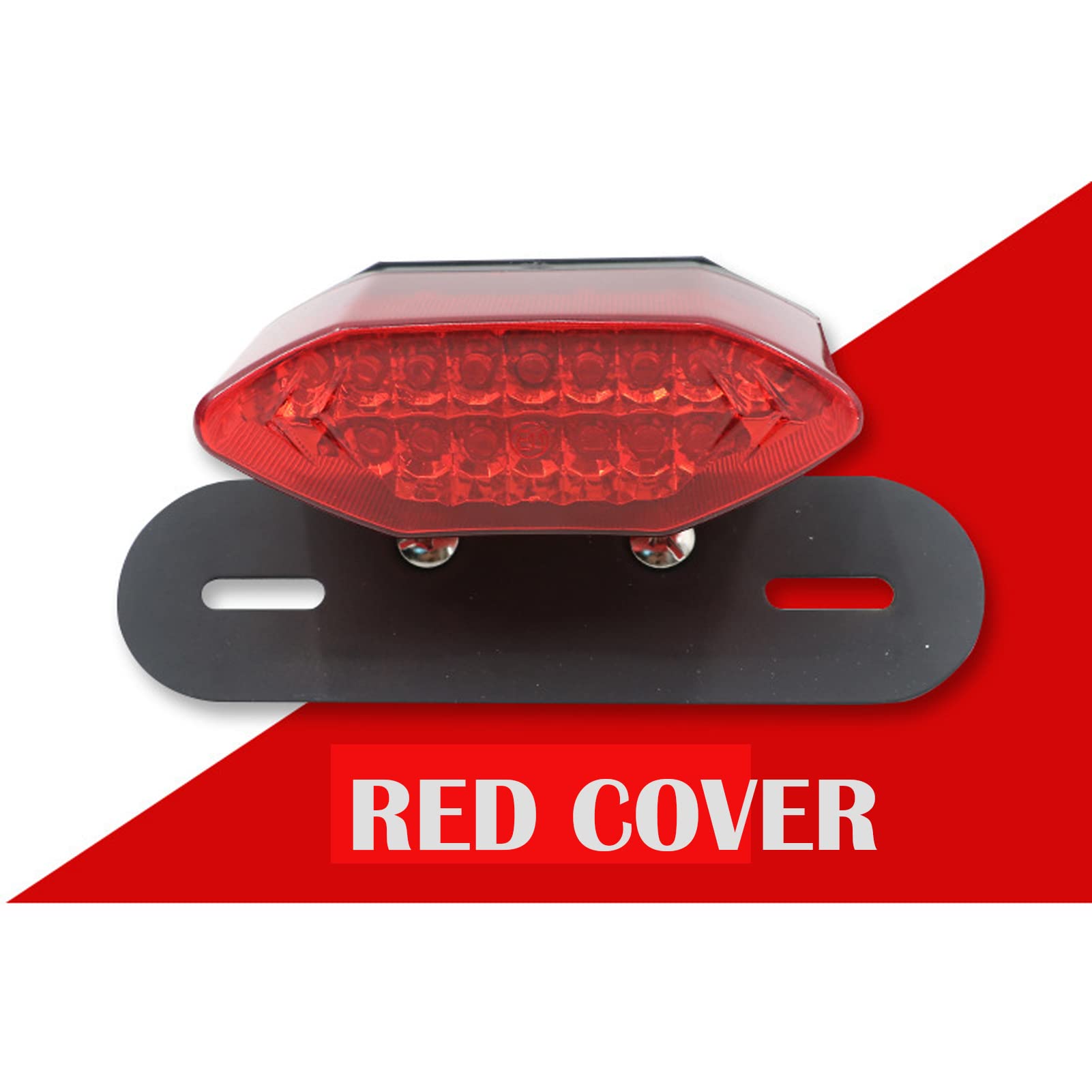 Anki Happigo 12V 16 Led Universal Motorcycle Integrated Brake Tail Running Light Turn Signla License Plate Lamp (Red Cover)