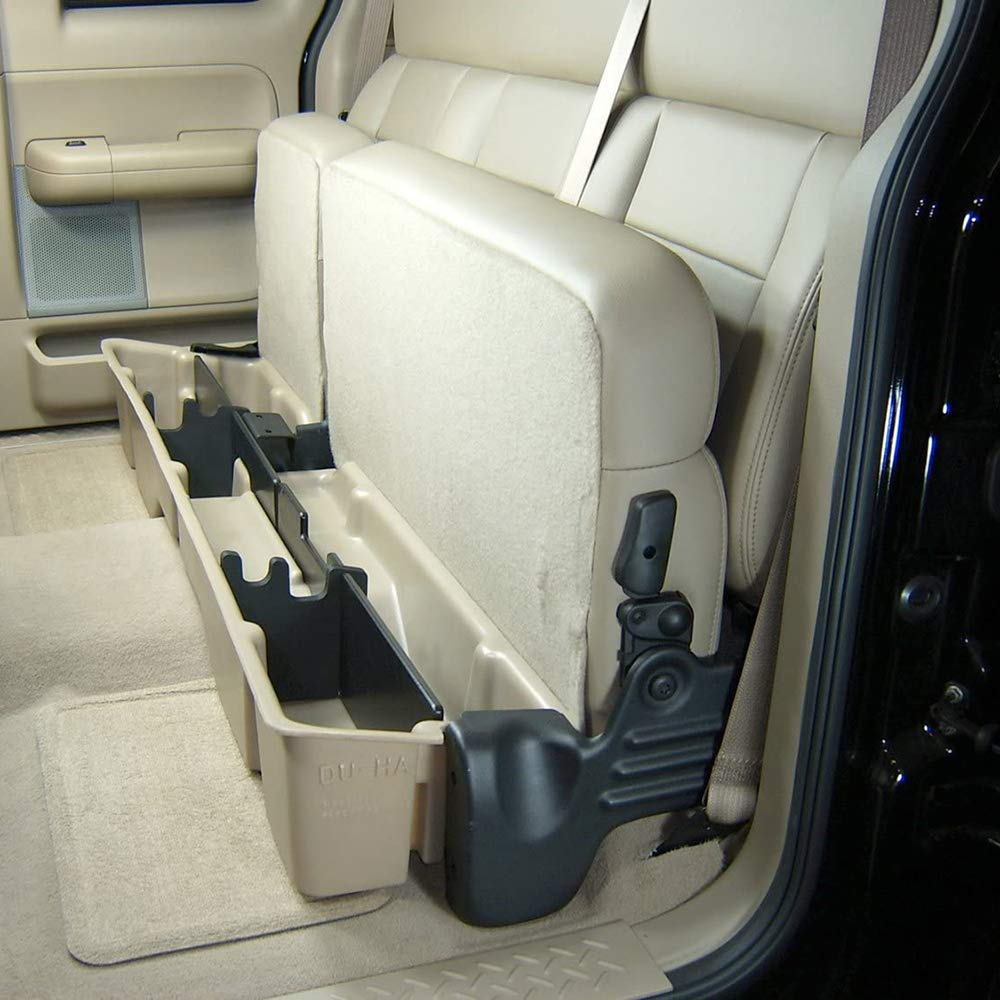 Du-Ha Under Seat Storage Fits 2004-2008 Ford F150 Supercab & Supercrew | Black Heavy-Duty Back Seat Organizer, Includes 2-Piece