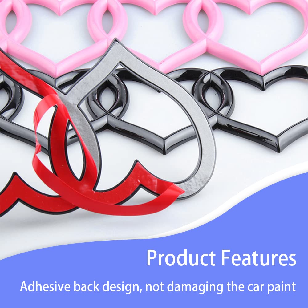 3D Badge Decal Sticker, Love Heart Logo Rear Trunk Emblem, Car Replacement 3D Sticker, Car Exterior Emblems Badge 3D Sticker Decal Fit For Audi A3 A4 A5 A6 A8 Tt R8 Q3 Q5 Q7 (Bright Black)