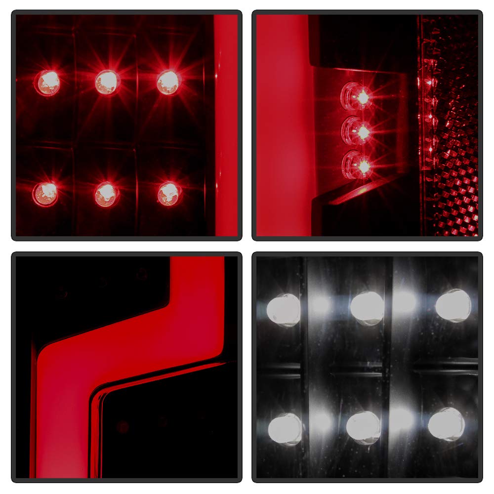 Acanii - For 2004-2012 Chevy Colorado Gmc Canyon Black Smoked Led Tube Tail Lights Brake Lamps Assembly Pair Left+Right