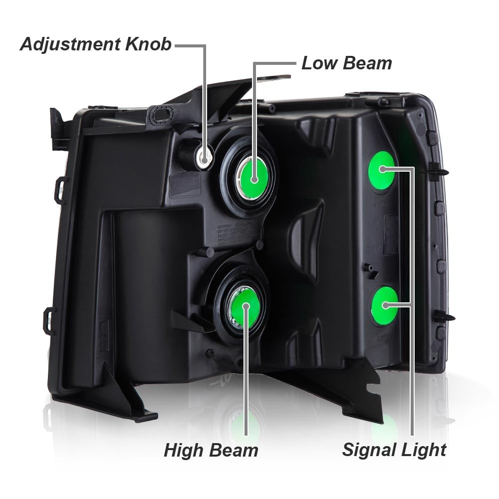 Cheda Led Drl Headlight Assembly Compatible With 2007-2013 Chevy Silverado 1500/Silverado 2500 3500 & Hd Models 2007-2014 Clear