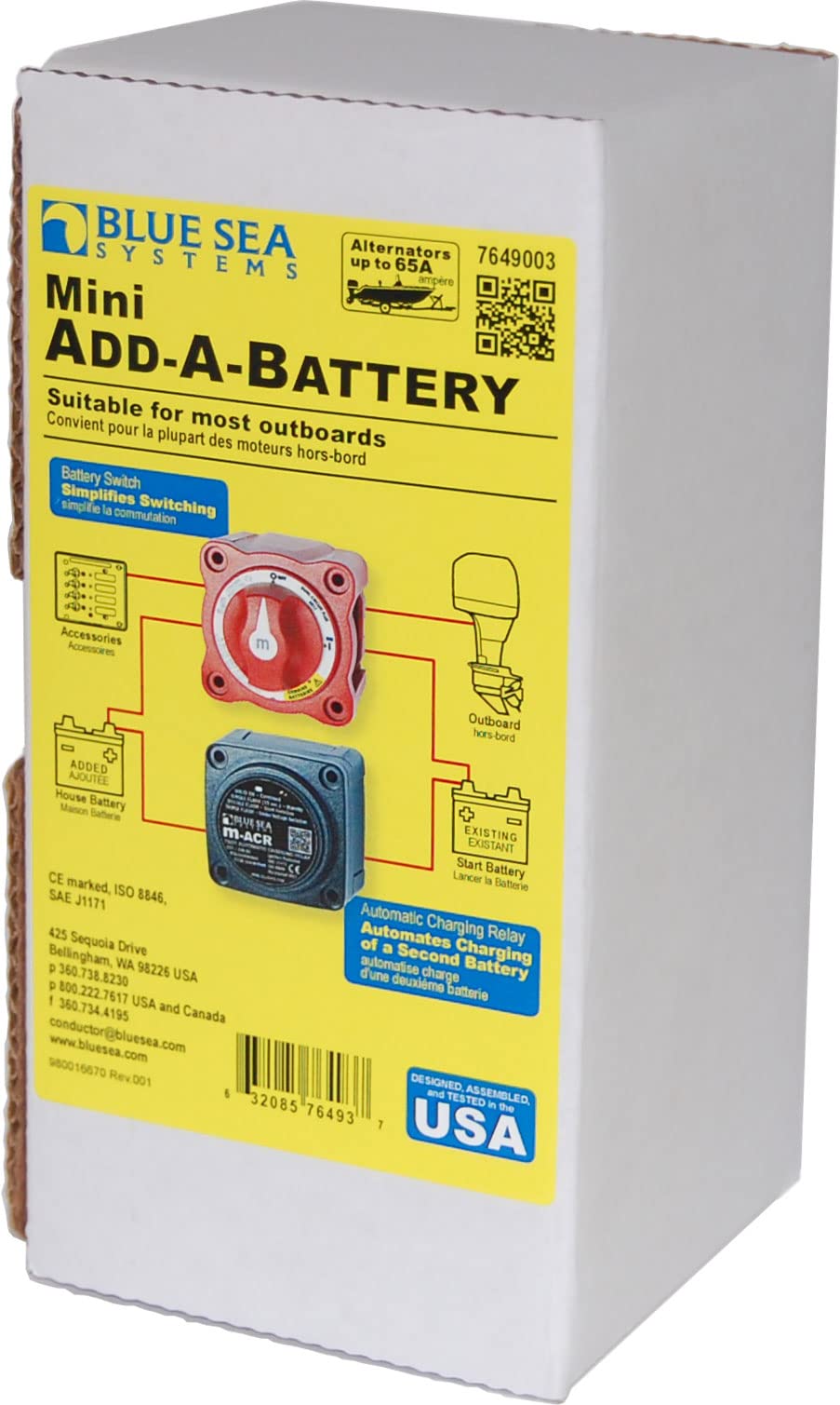 Blue Sea - 7649003-Bss Solenoid Add A Battery Mini - Boxed (10Ea)