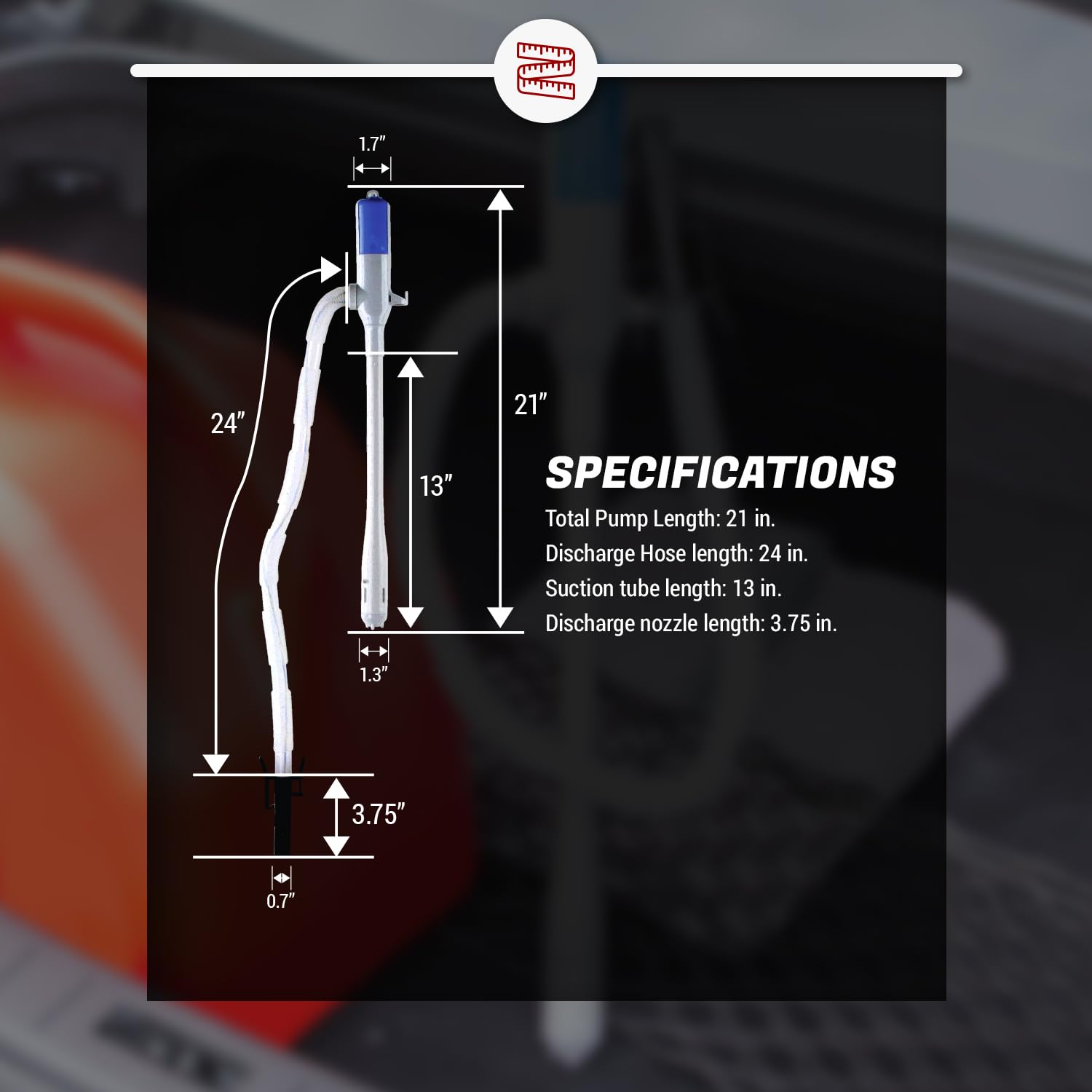 TERA PUMP BATTERY POWERED GAS TRANSFER PUMP WITH AUTO-STOP SYSTEM, AA BATTERY POWERED LIQUID TRANSFER PUMP (Batteries NOT Includ