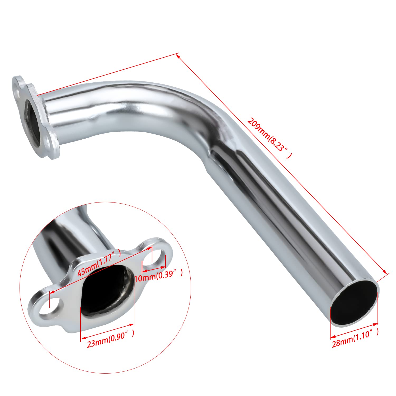 Yoxufa Exhaust Header Pipe Replacement For Predator 212 224Cc 196Cc 6.5Hp Engine Coleman Ct200U Ct200U-Ex Bt200X Kt196 Baja Warr