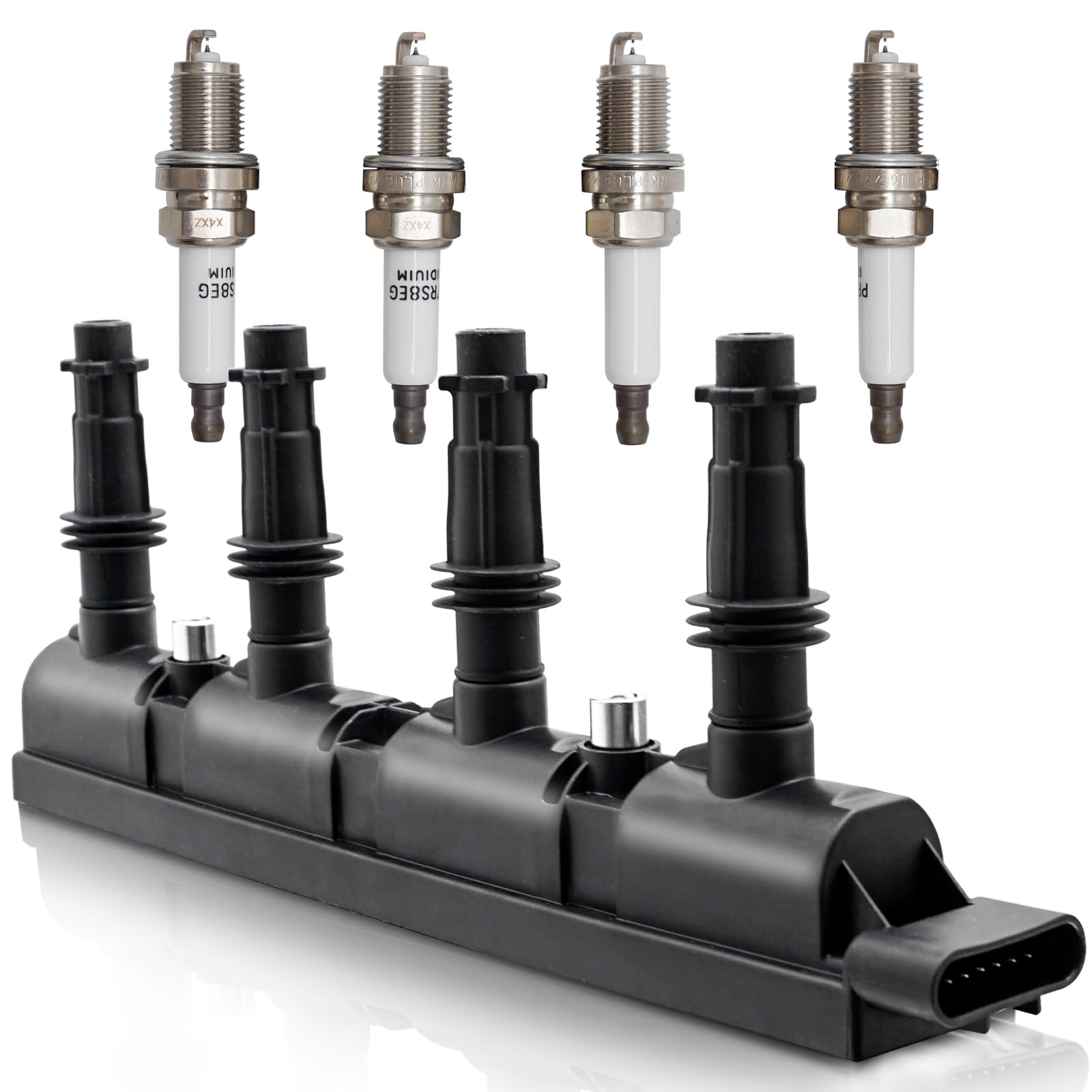 Uf669 Ignition Coil & 1675 Double Iridium Spark Plug Compatible With 2011-2020 Chevy Cruze Sonic Trax Volt Buick Encore Cadillac Elr D521C & Pfr7S8Eg