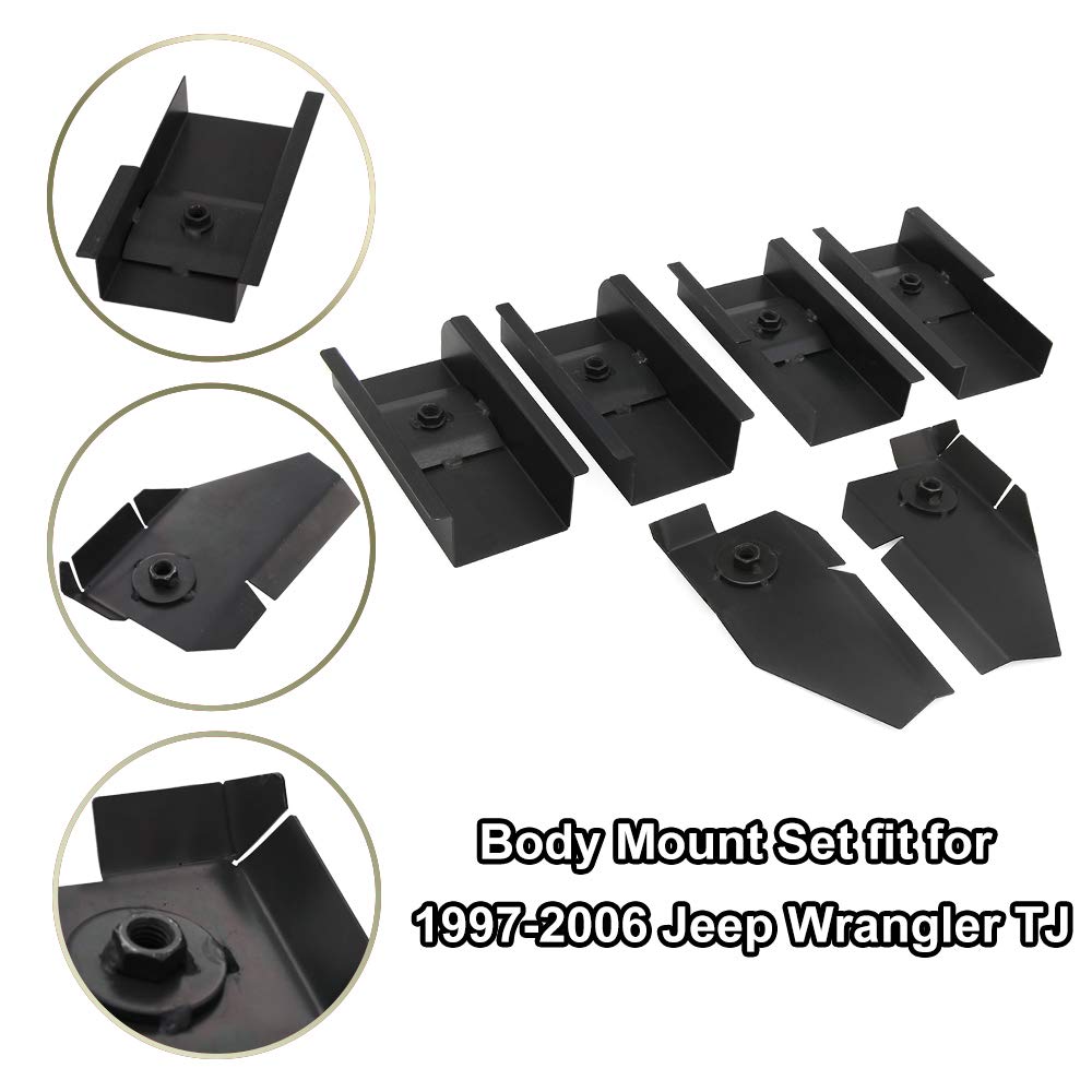 Nixface Full Tub Body Mount Repair Kit Replacement For Jeep Wrangler Tj 1997-2006 (Front Rear Middle)